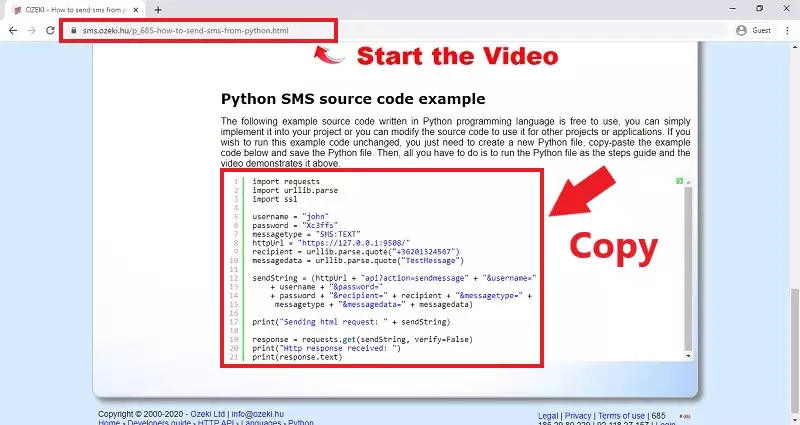 copy program code from website