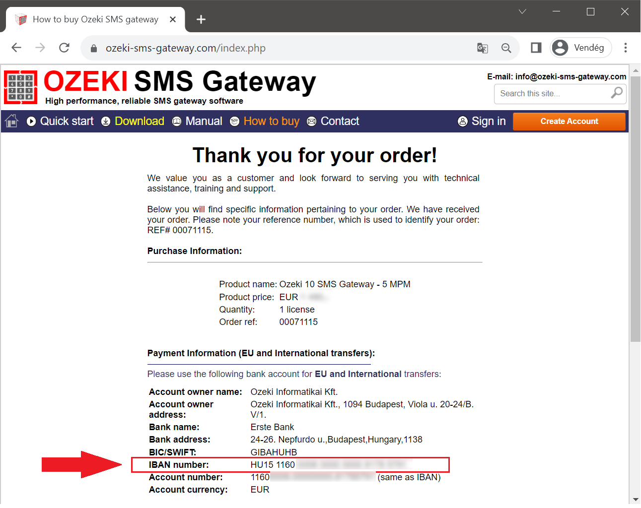 utalj pénzt IBAN számon keresztül