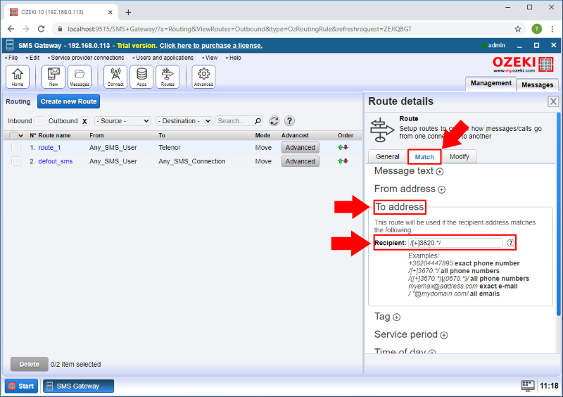 specify to address prefix