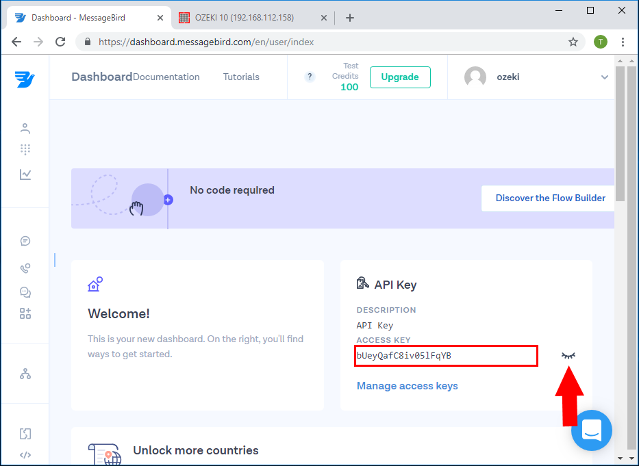 clé api messagebird