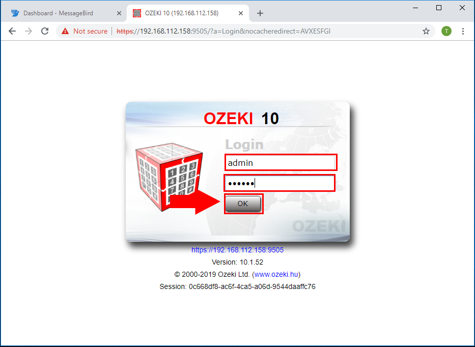 se connecter à ozeki 10