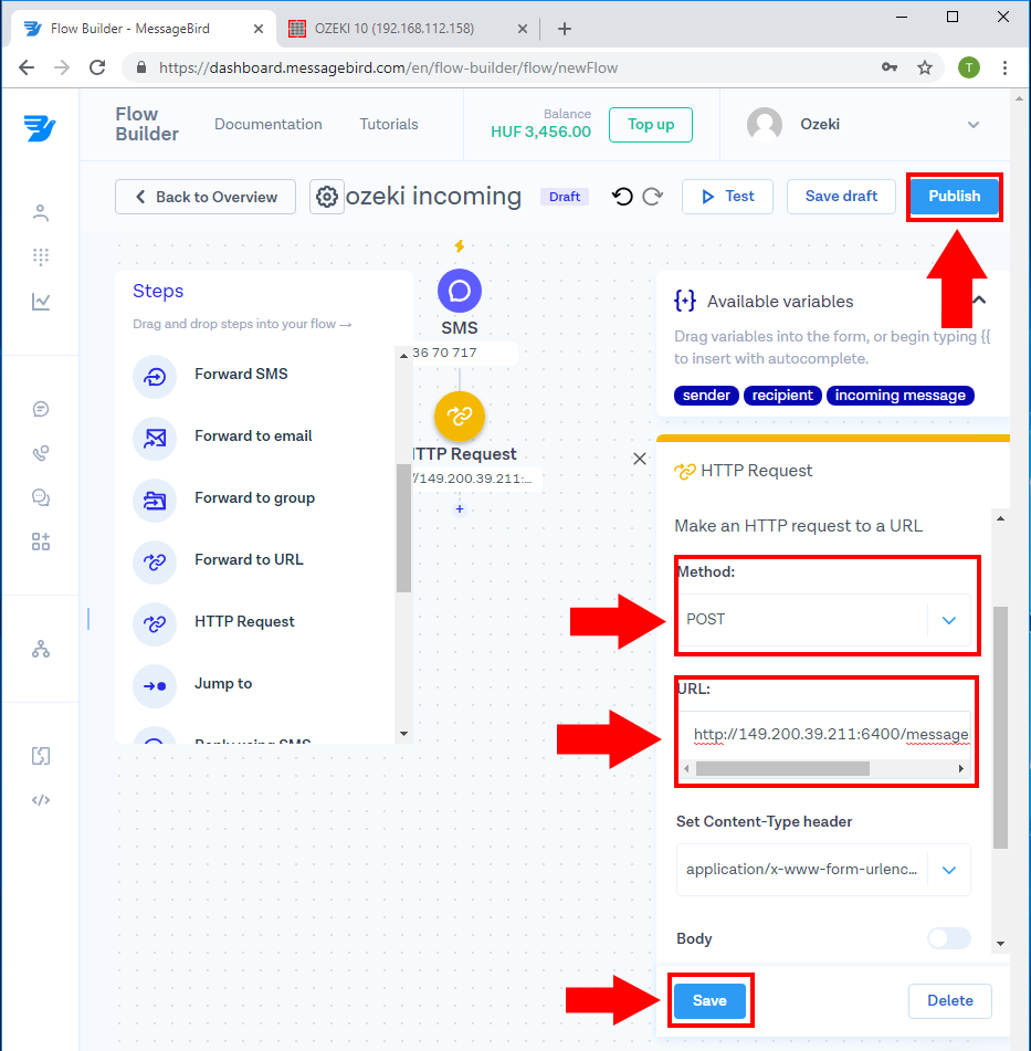 configurer la requête http