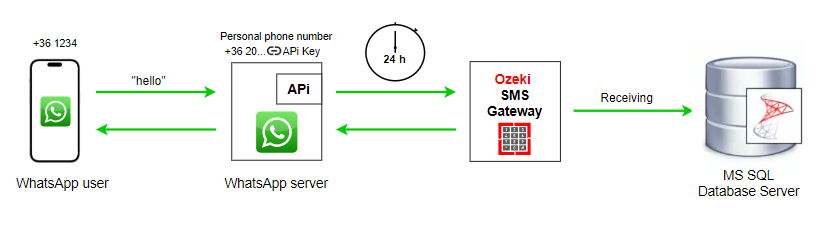 receive messages into sql