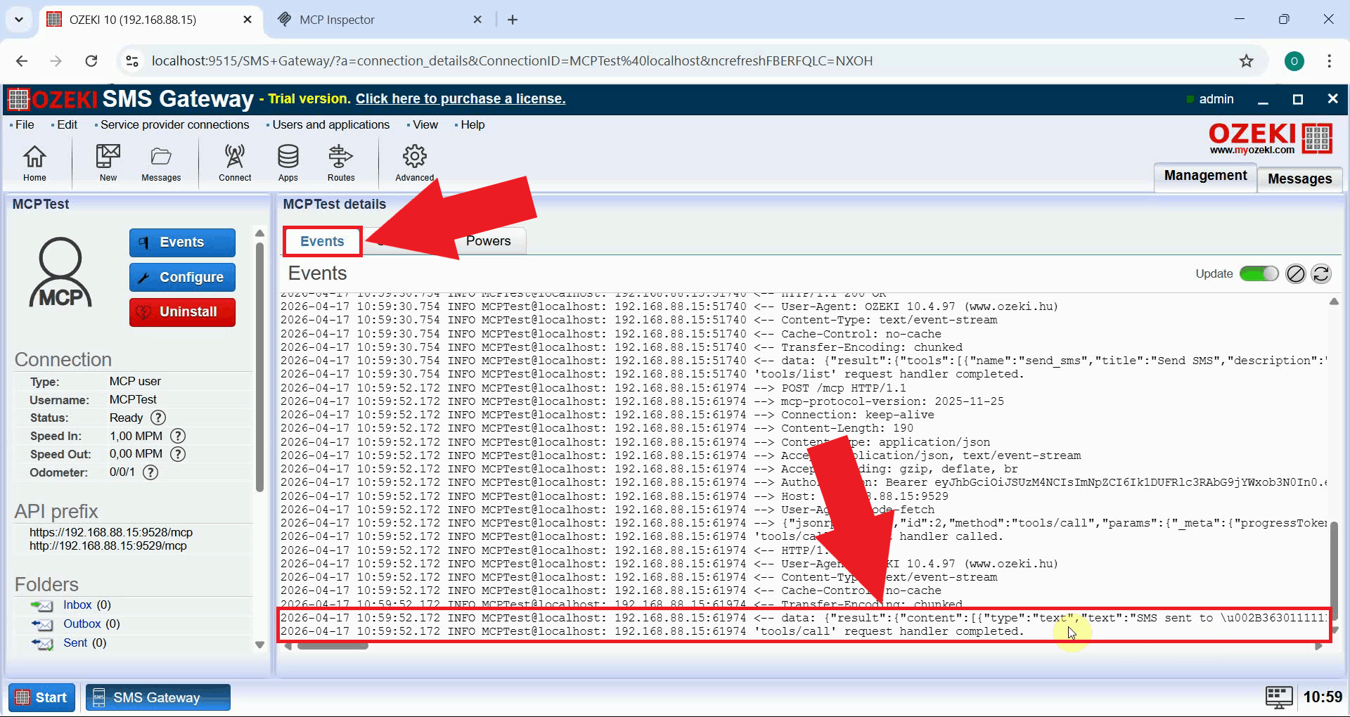 Check logs in Ozeki SMS Gateway
