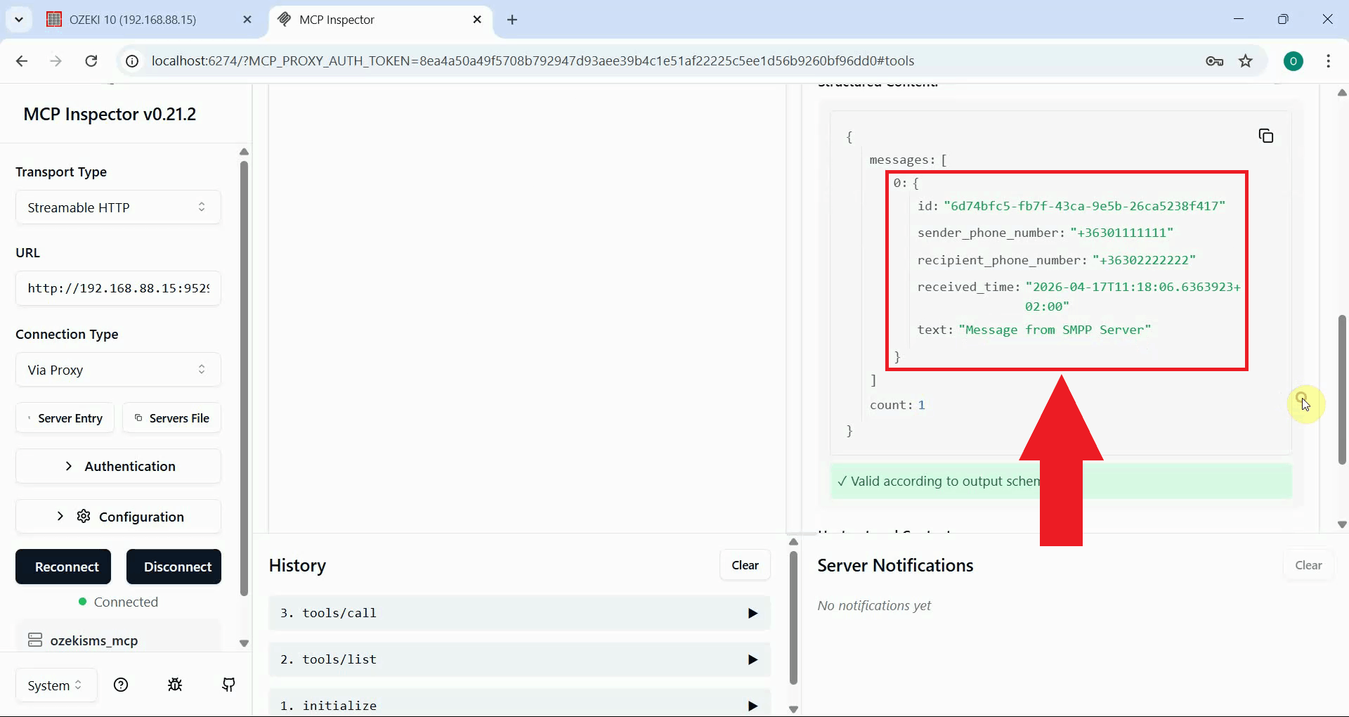 Check tool result