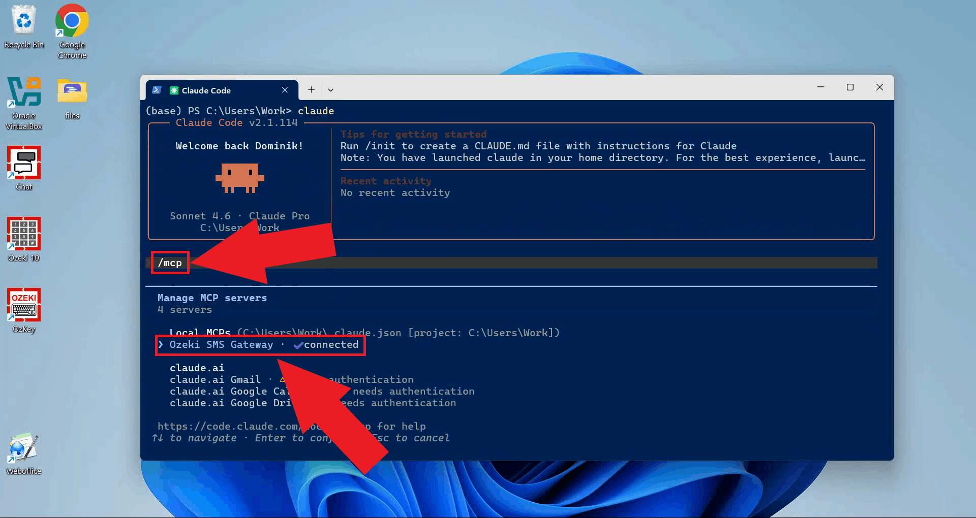 Check and confirm MCP server connection