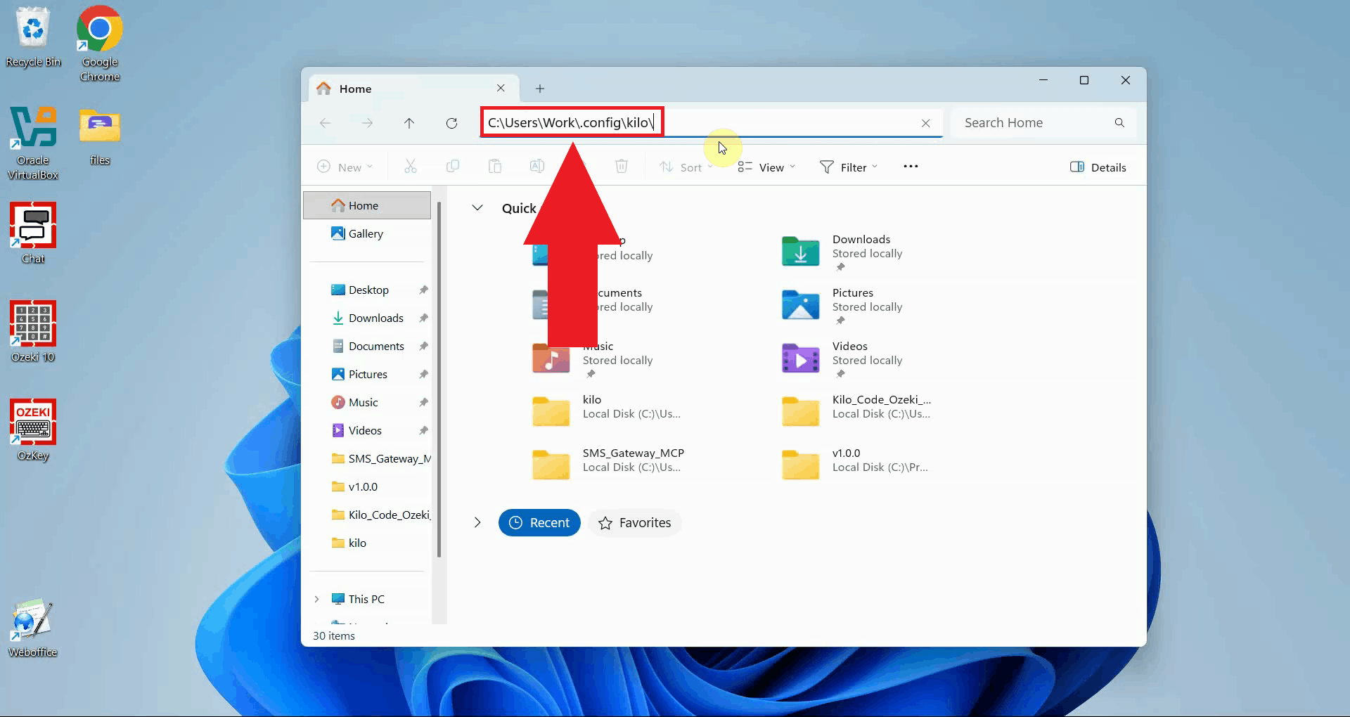 Navigate to Kilo Code config folder