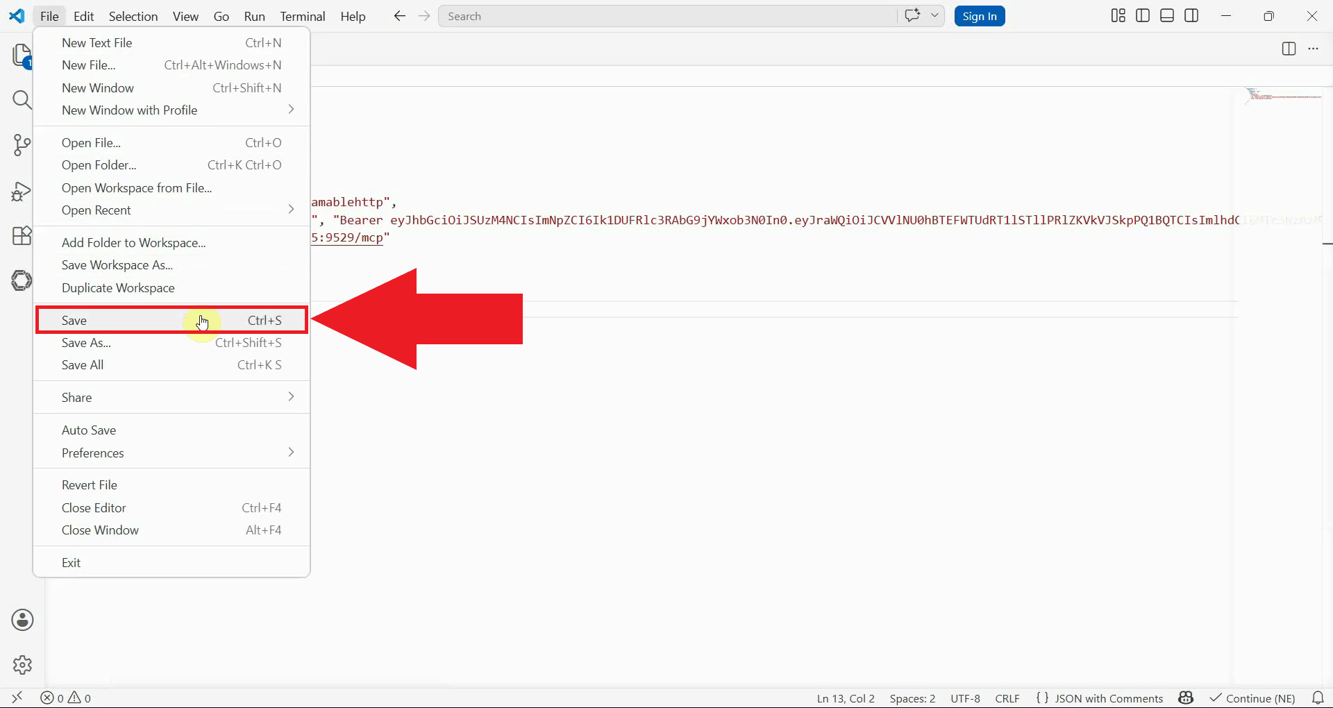 Save config file