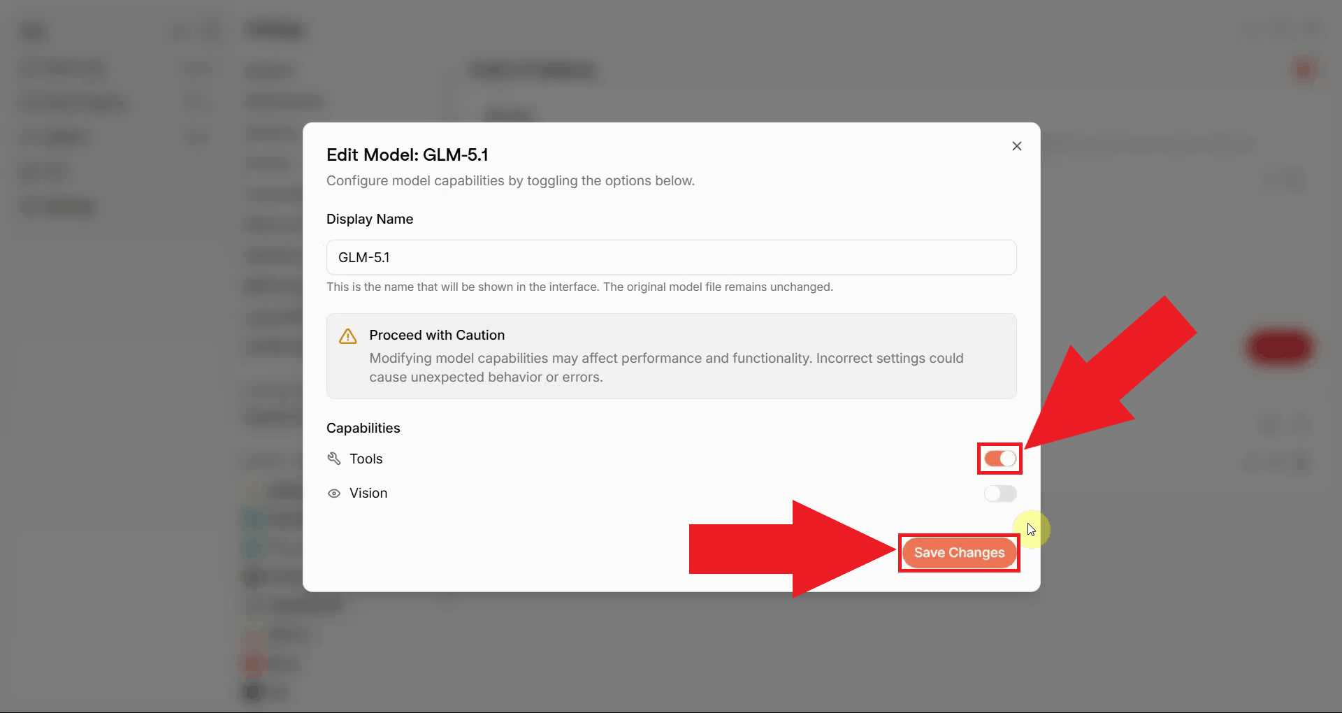 Enable tool use and save