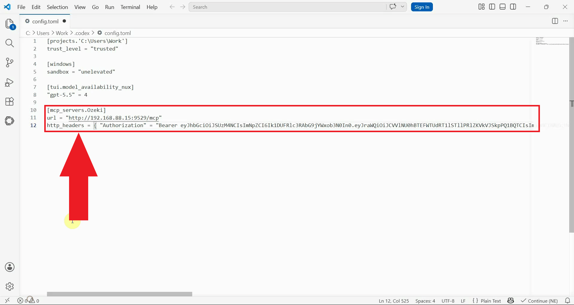 Add Ozeki SMS MCP to config