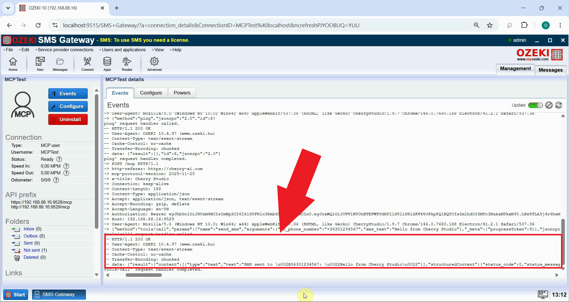 View transaction in event logs